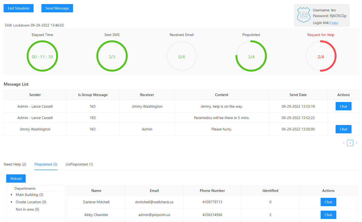 screenshot of Lockdown & Crisis Communication Platform